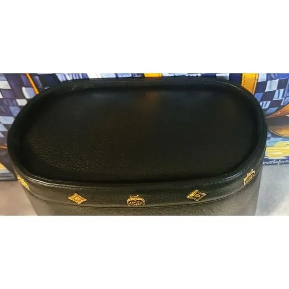 MCM - Classic Black Logo Saffiano Leather Bucket Bag - Picture 6 of 11